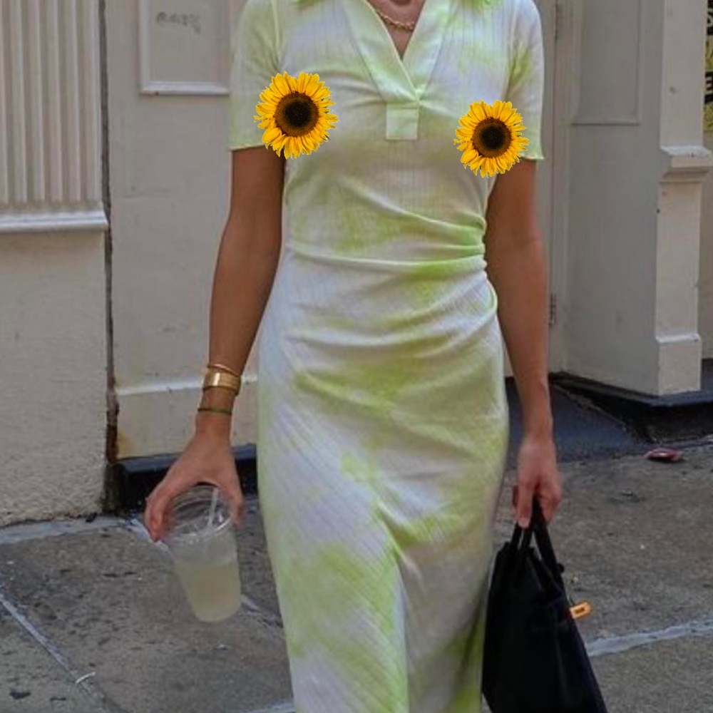 Helmut Lang Tie-Dye Polo Dress